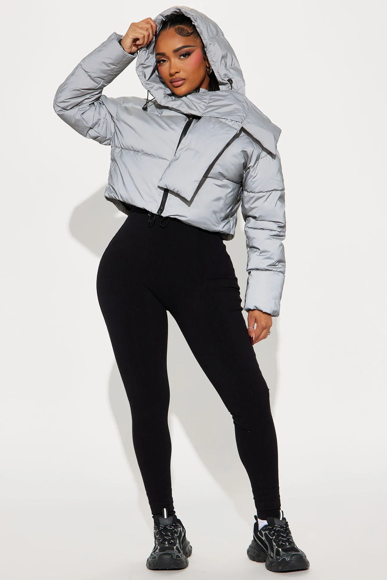 Ask Me Tomorrow Reflective Puffer - Silver