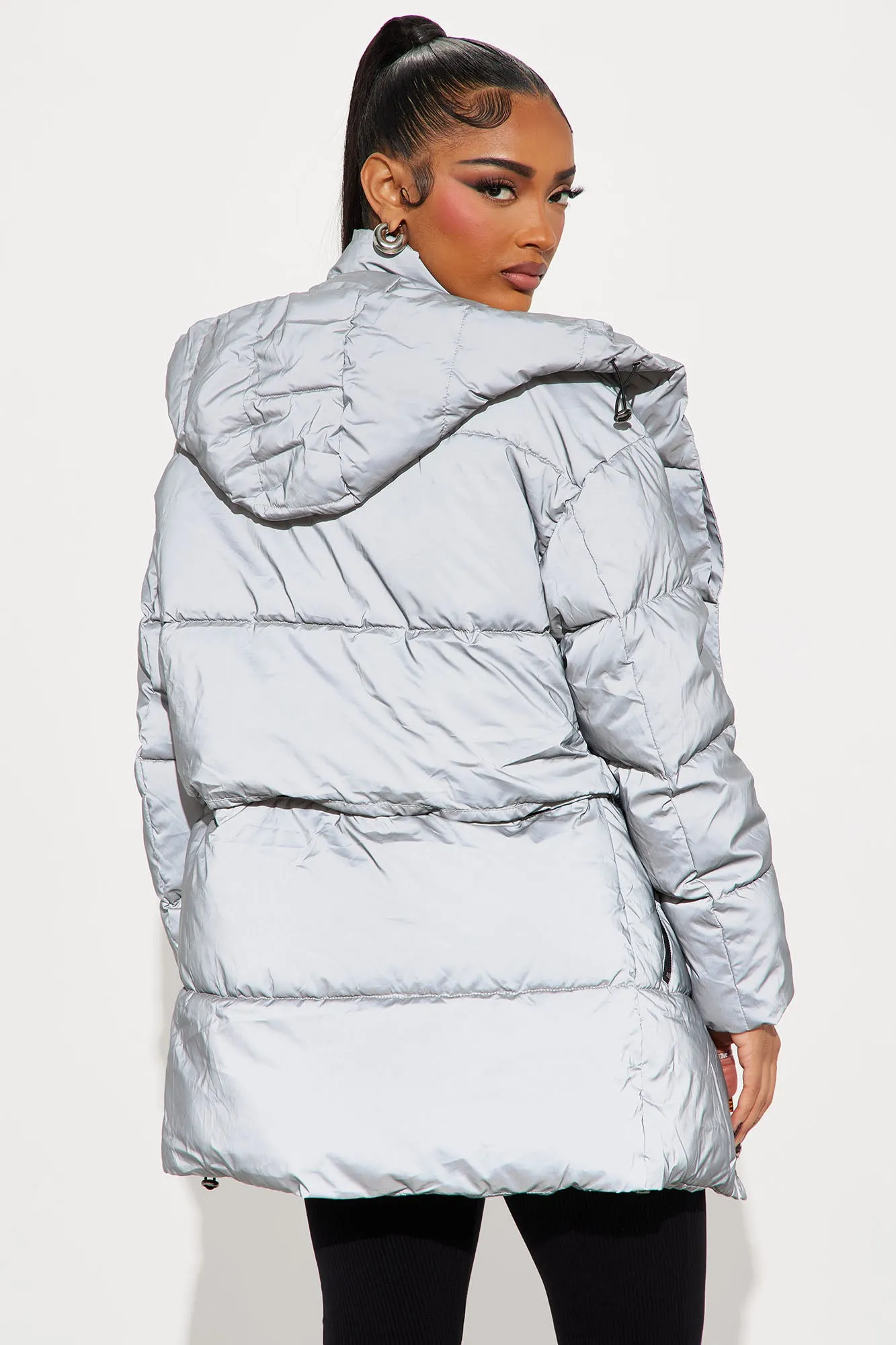 Ask Me Tomorrow Reflective Puffer - Silver