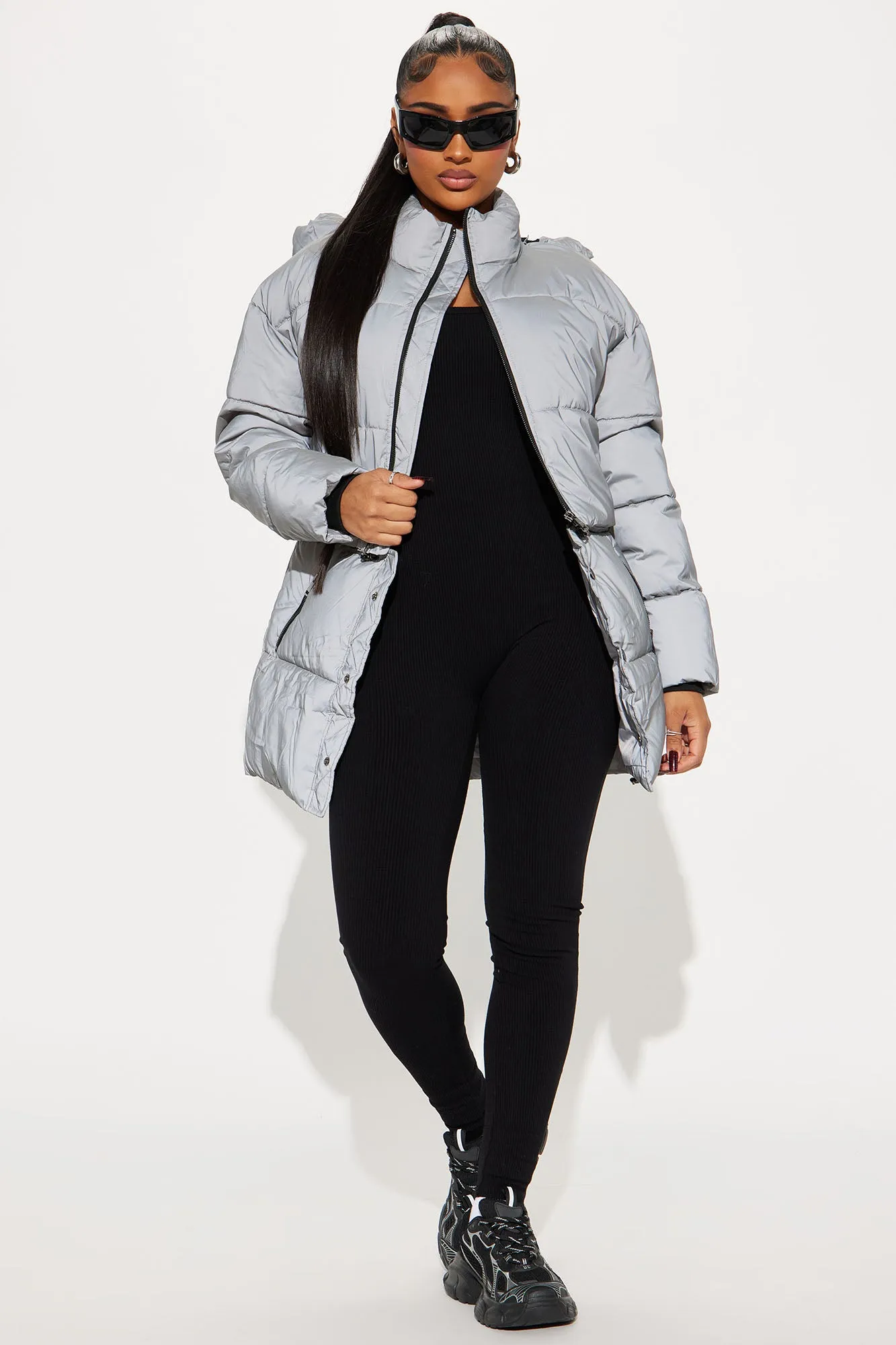 Ask Me Tomorrow Reflective Puffer - Silver