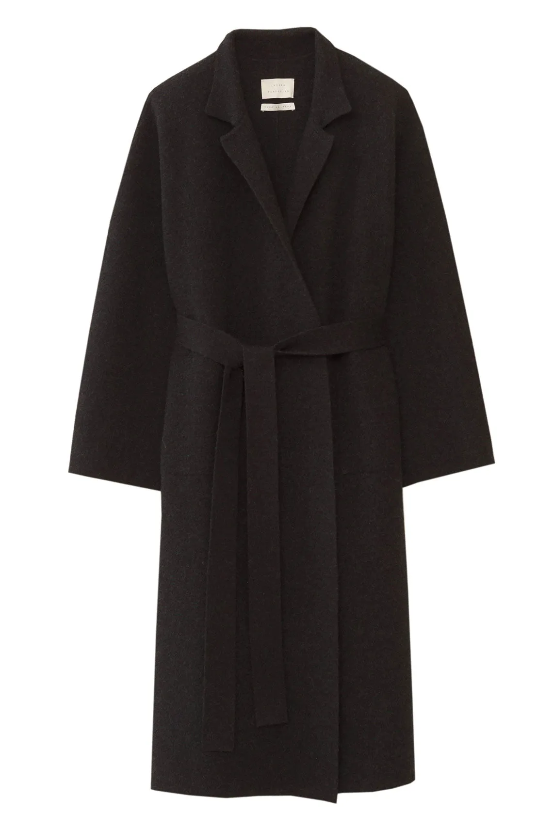 Black Melange Double Knit Trench