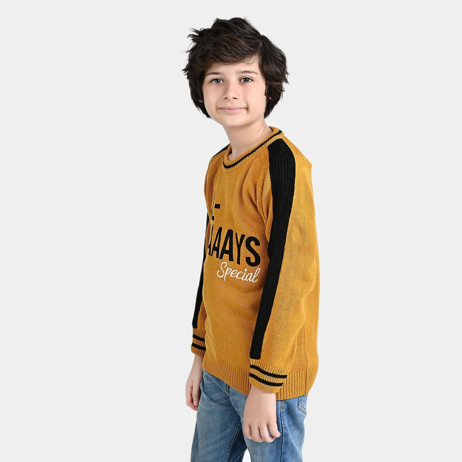 Boys Acrylic Sweater Always-Mustard