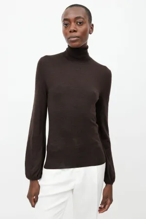 Brown Cashmere Turtleneck