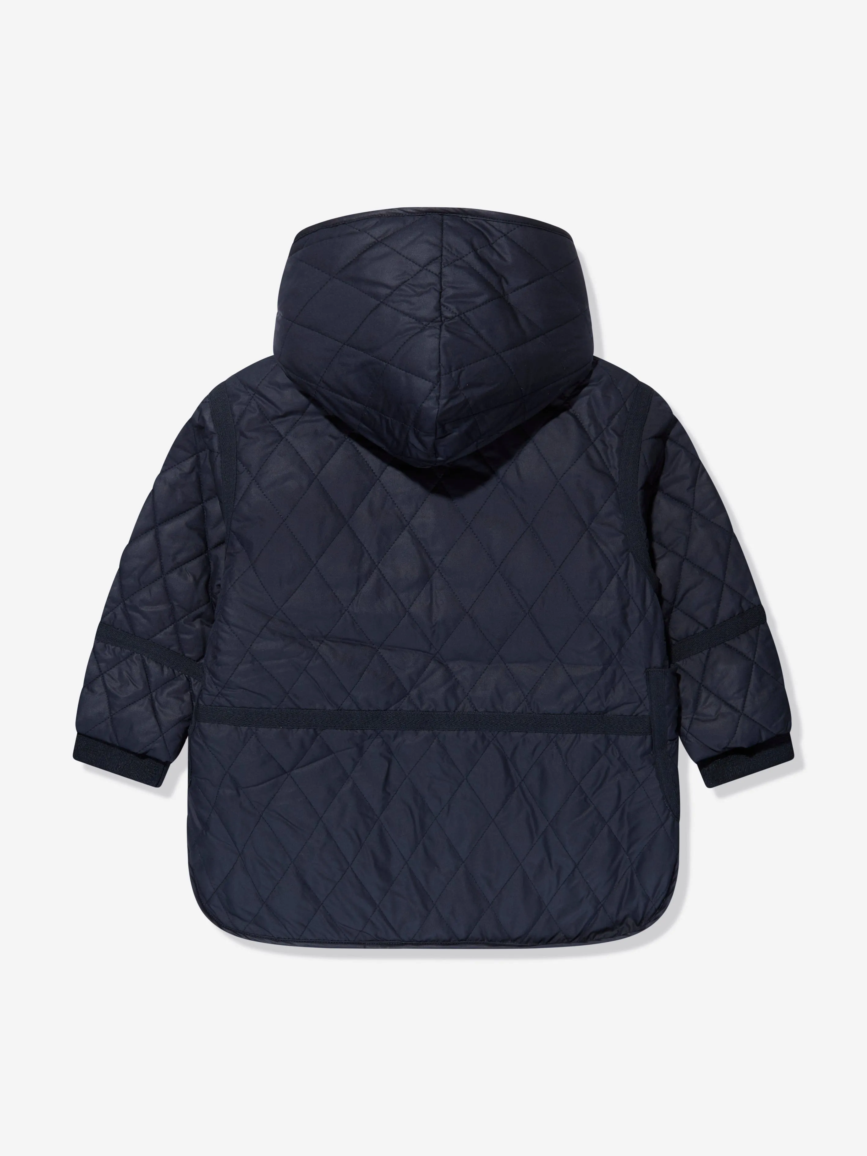 Chloé Girls Long Quilted Jacket in Navy