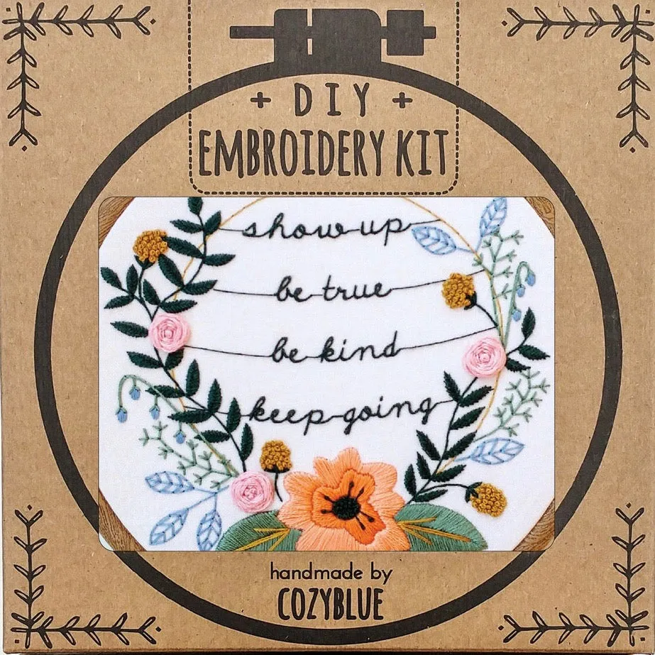 Cozy Blue Embroidery Kits, assorted designs