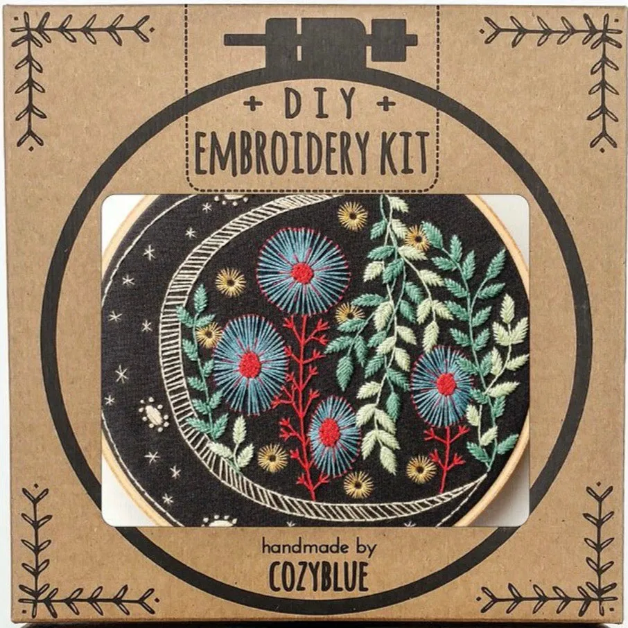 Cozy Blue Embroidery Kits, assorted designs