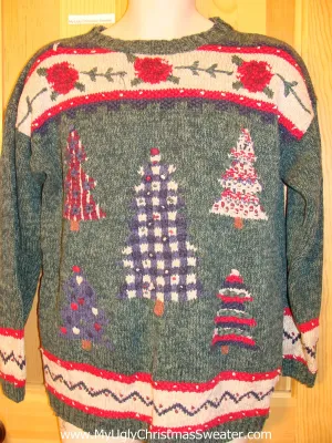 Crafty Trees Tacky Christmas Sweater