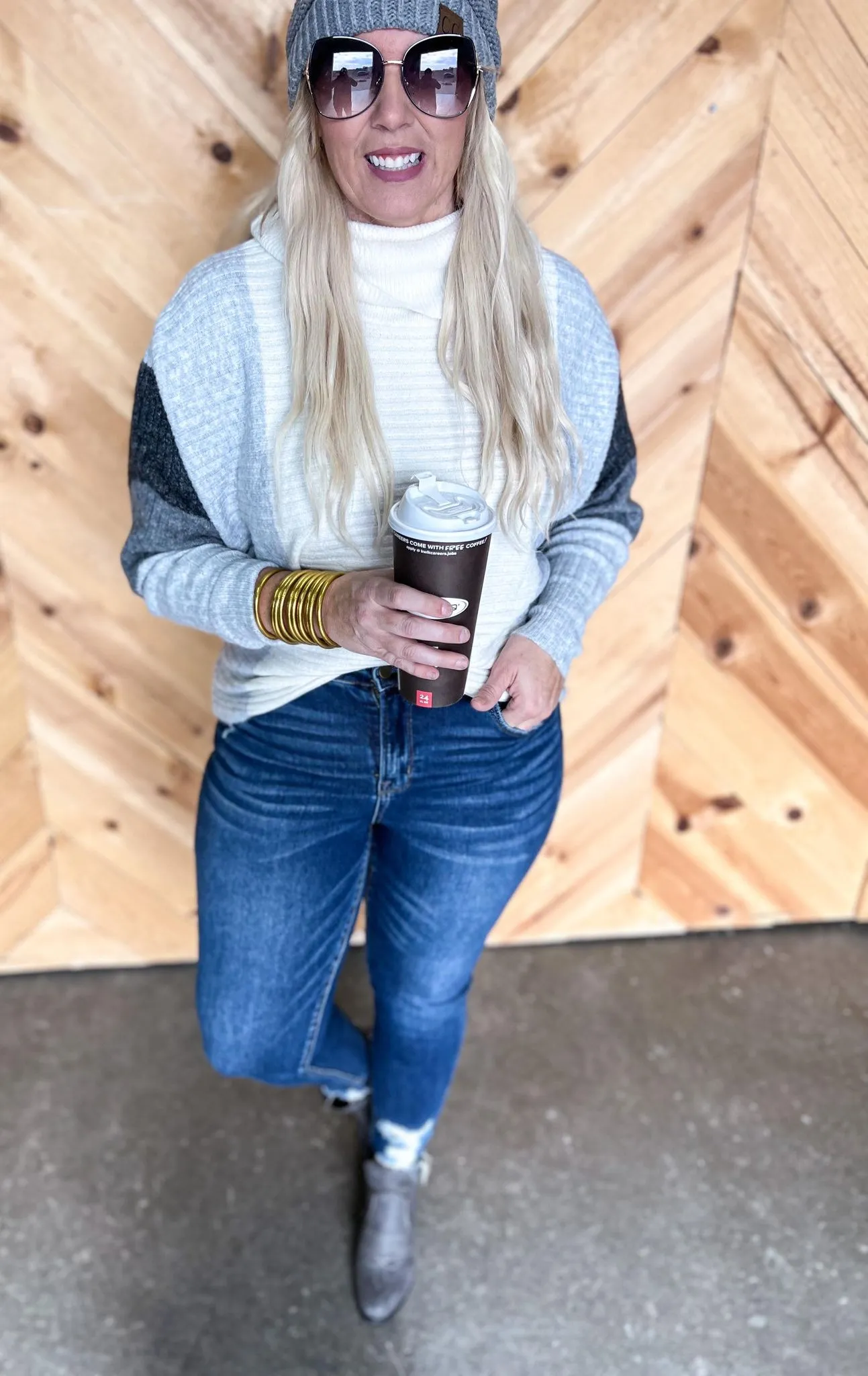 Crisp Morning Air Slouchy Cowl Neck Sweater