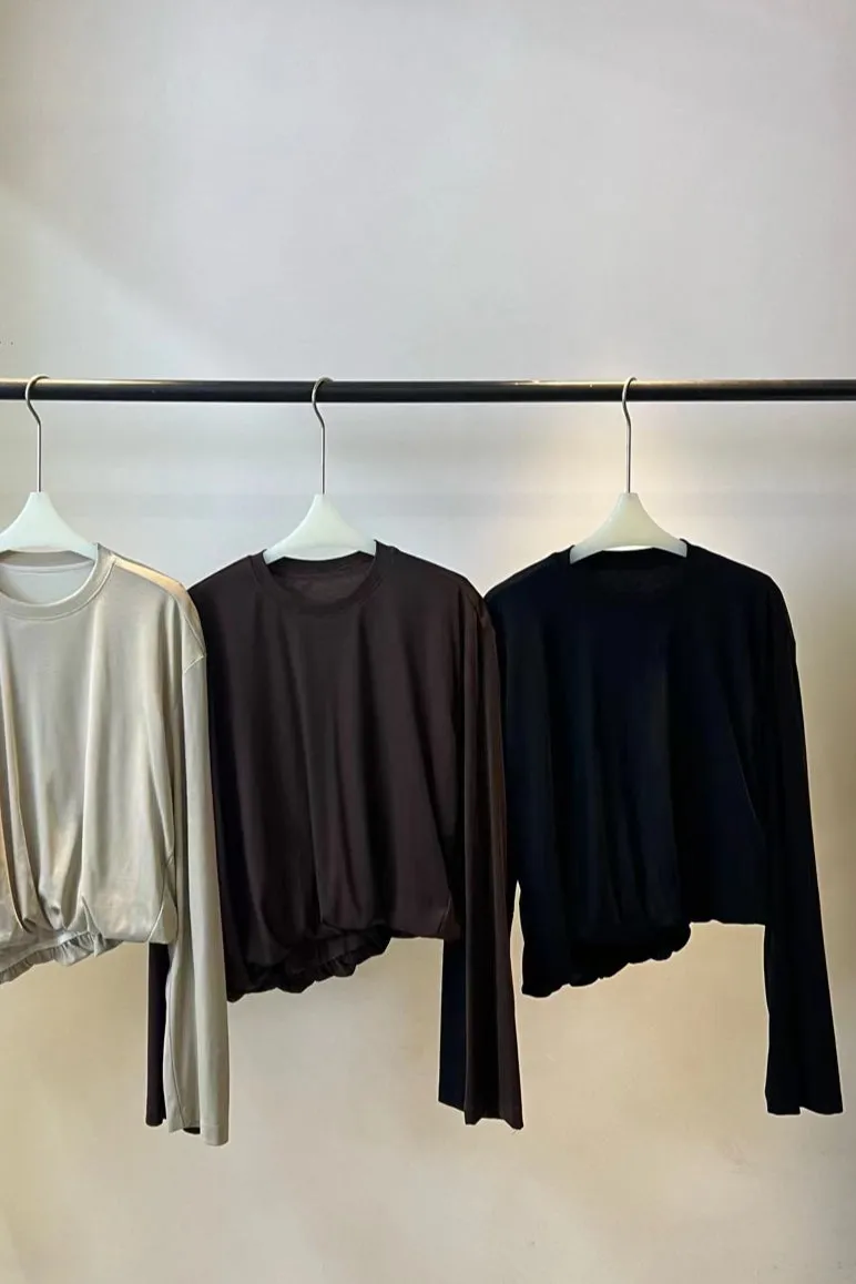 Elastic comfortable drape t-shirt | 3 color