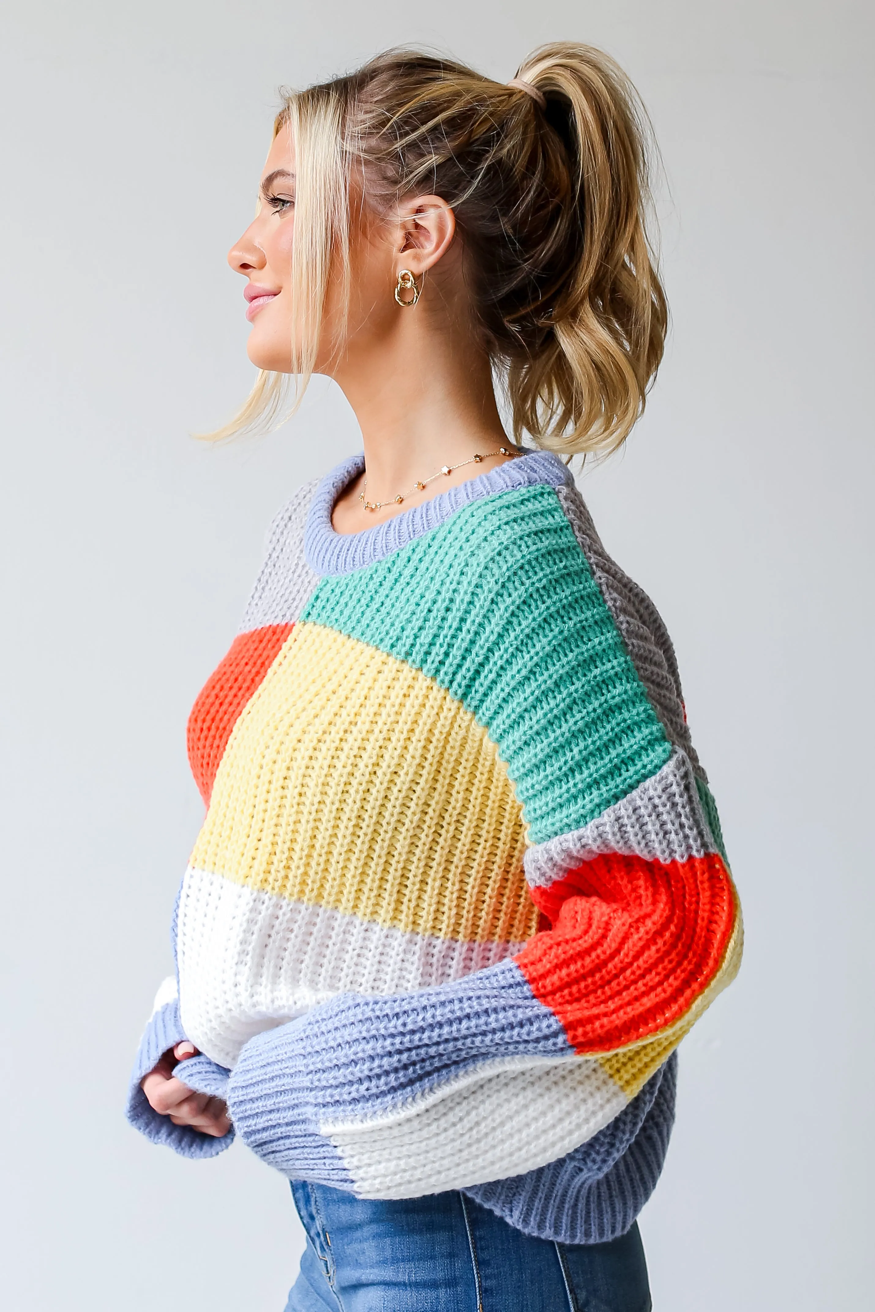 FINAL SALE - Caught Your Eye Color Block Sweater