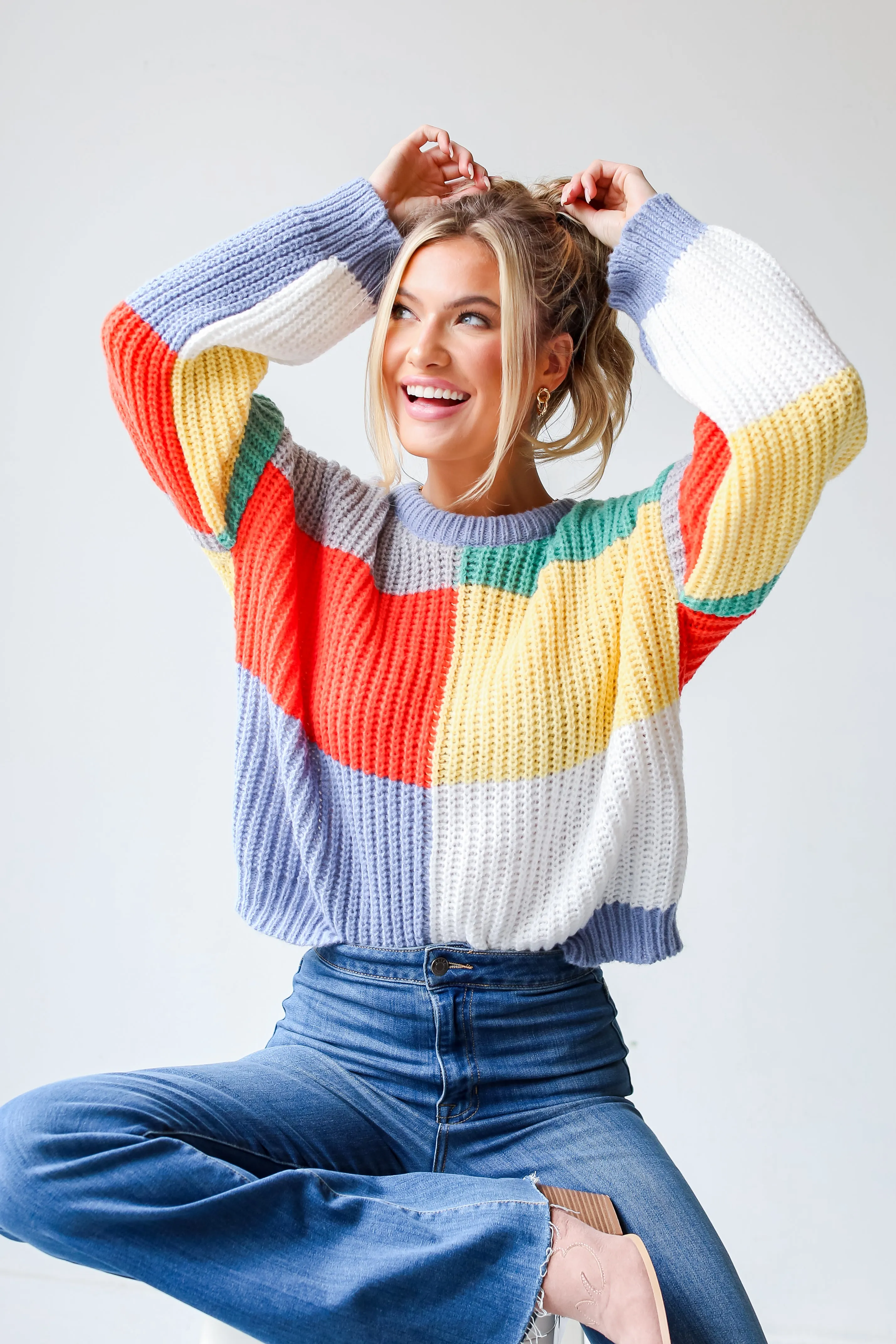 FINAL SALE - Caught Your Eye Color Block Sweater