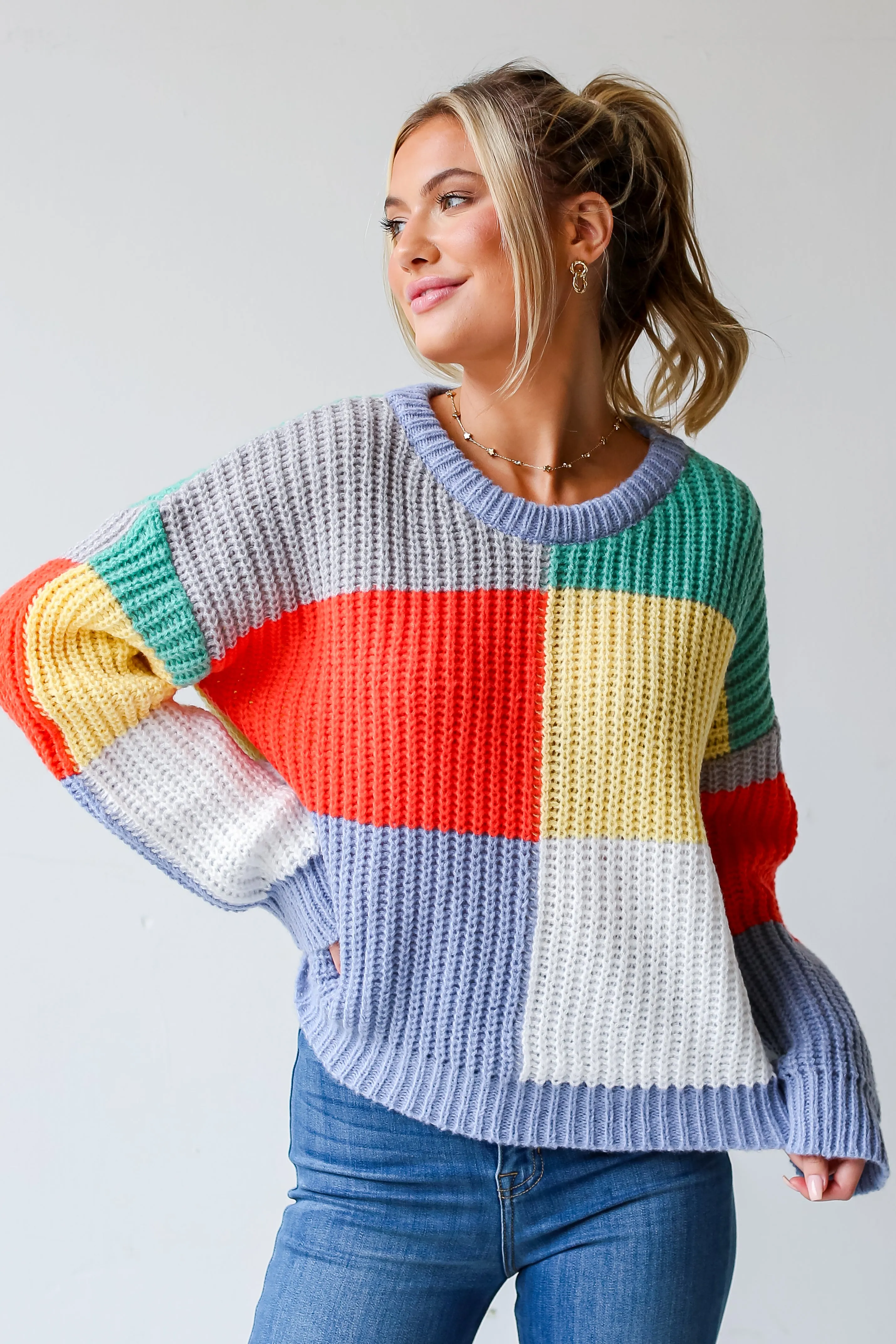 FINAL SALE - Caught Your Eye Color Block Sweater