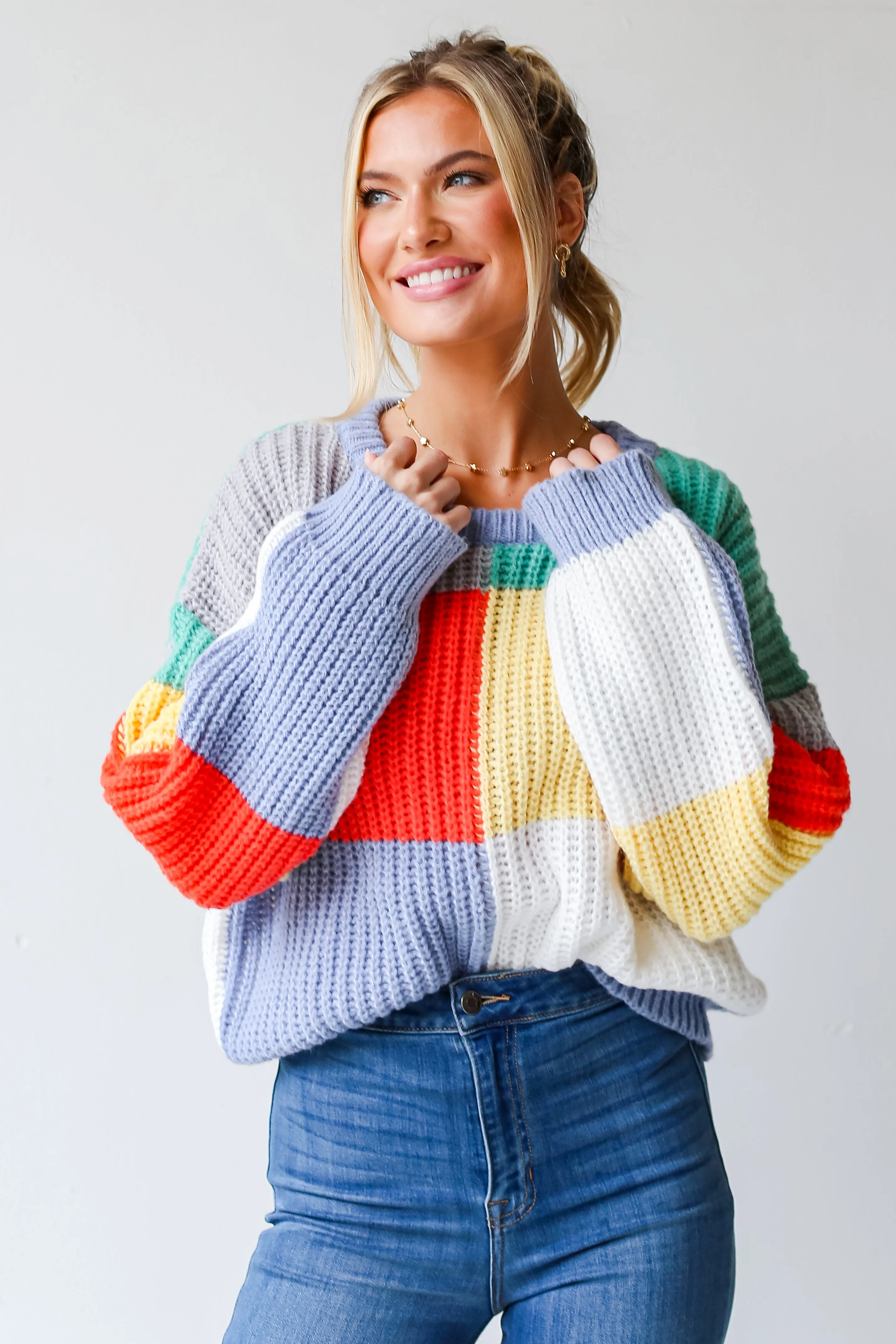 FINAL SALE - Caught Your Eye Color Block Sweater