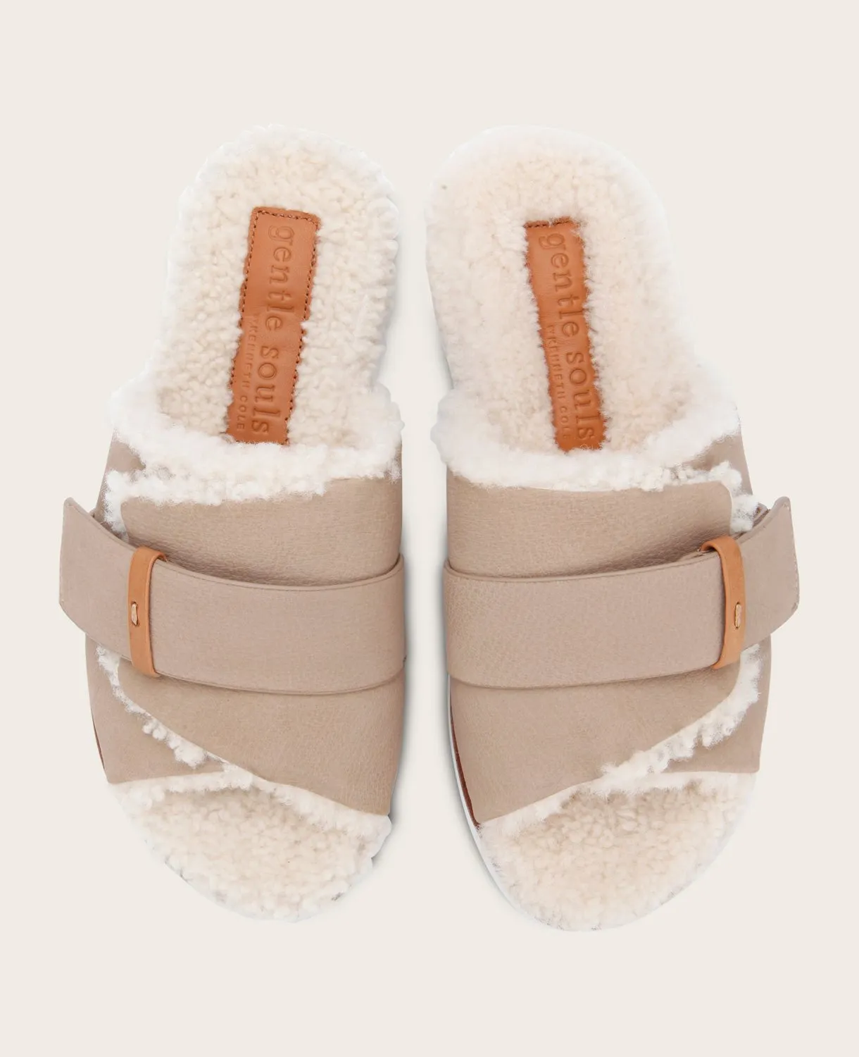 GENTLE SOULS - Lavern Leather Sherpa Platform Cozy Slide