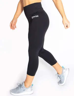 HIGH RISE CAPRI LEGGINGS - BLACK