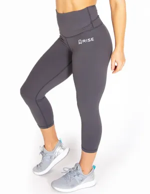 HIGH RISE CAPRI LEGGINGS - GREY