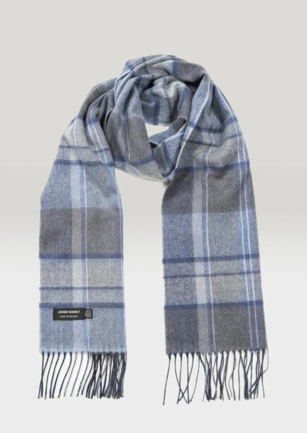 John Hanly Merino Scarf | Grey Blue