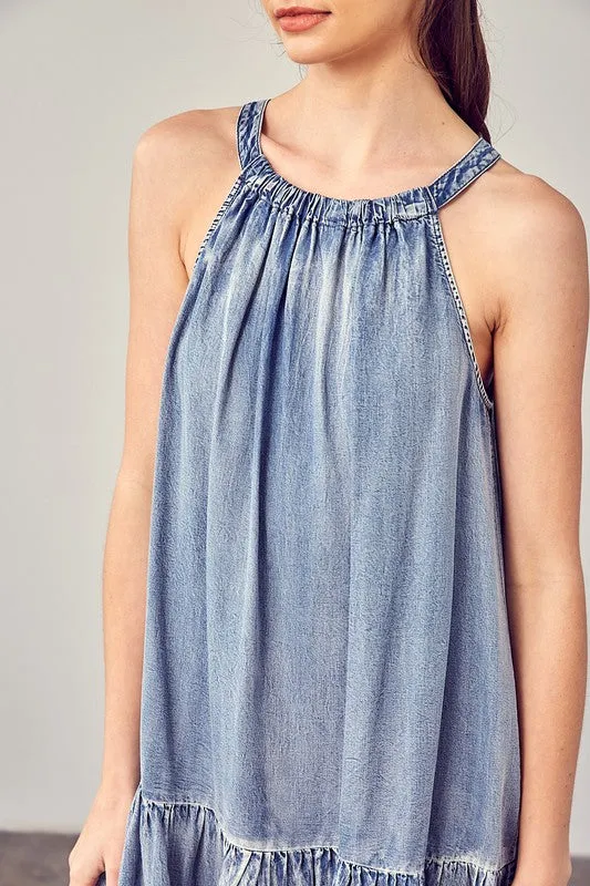 Karla Shirred Halter Dress