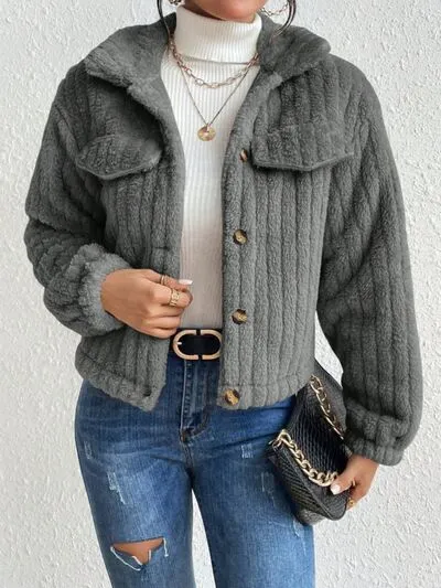 London Hot Fuzzy Button Up Jacket | 9 Colors