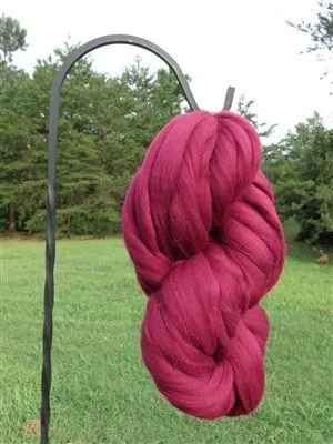 Luxurious Burgundy Wine Wool Top Roving