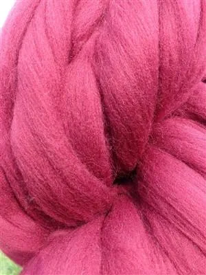 Luxurious Burgundy Wine Wool Top Roving