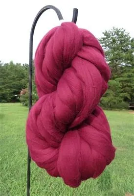 Luxurious Burgundy Wine Wool Top Roving