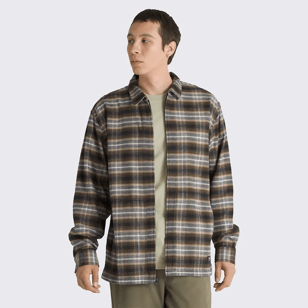 Montwood zip flannel shirt - Black / Sepia