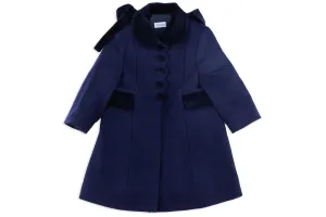 Navy Wool & Velvet Coat