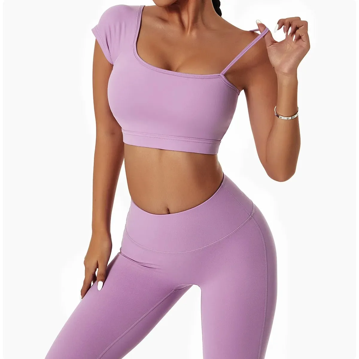 New Fitness Gym Sets 4-Piece Long Sleeve Hoodie Tracksuit Bra Leggings Workout Apparel Yoga Set for Women