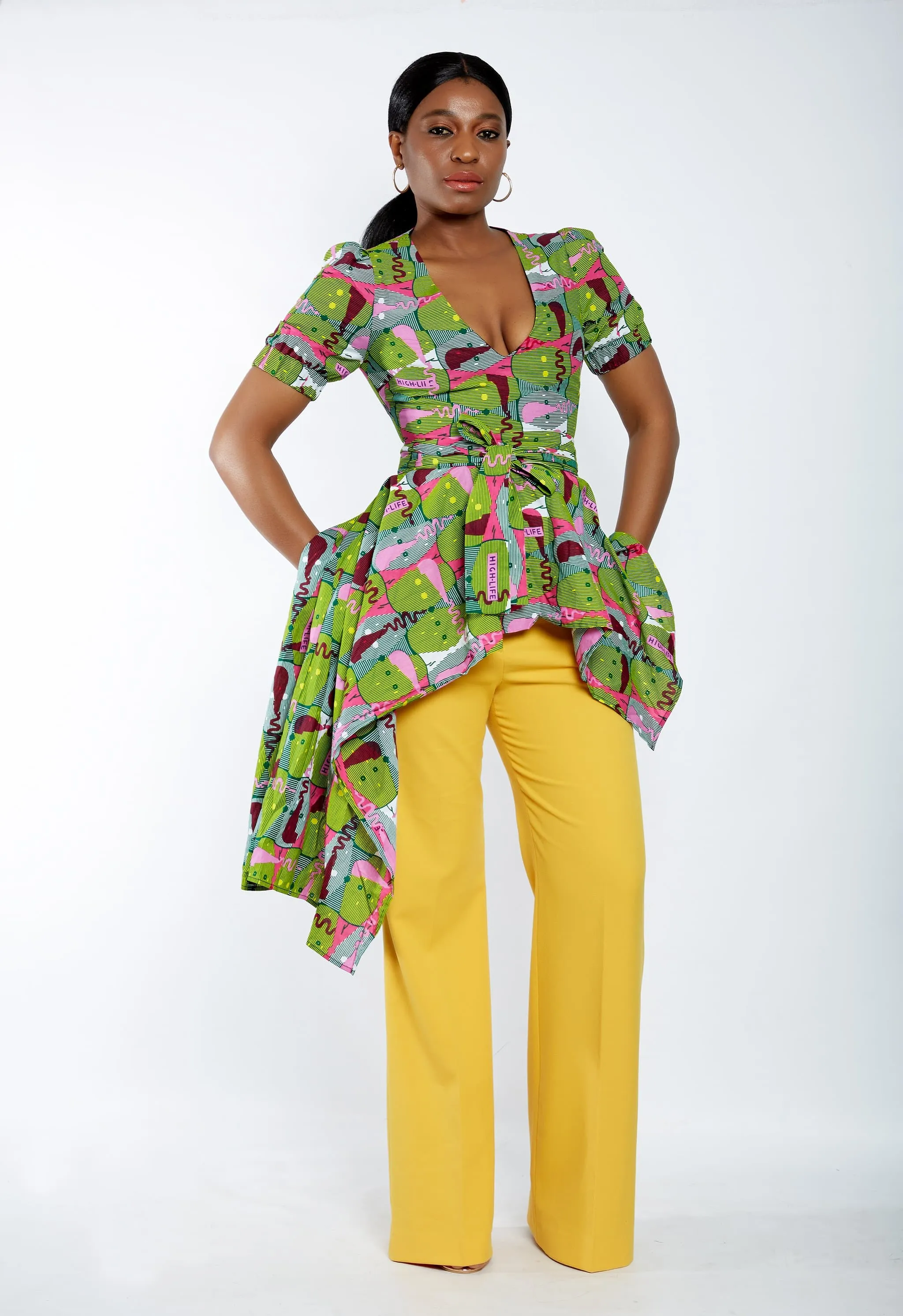 New In - Zuriel Venna African Print Asymmetric Blouse/Top