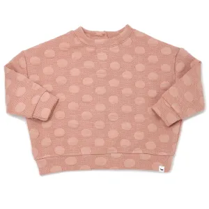 oh baby! Pucker Dot Slouch Sweatshirt - Vintage Pink