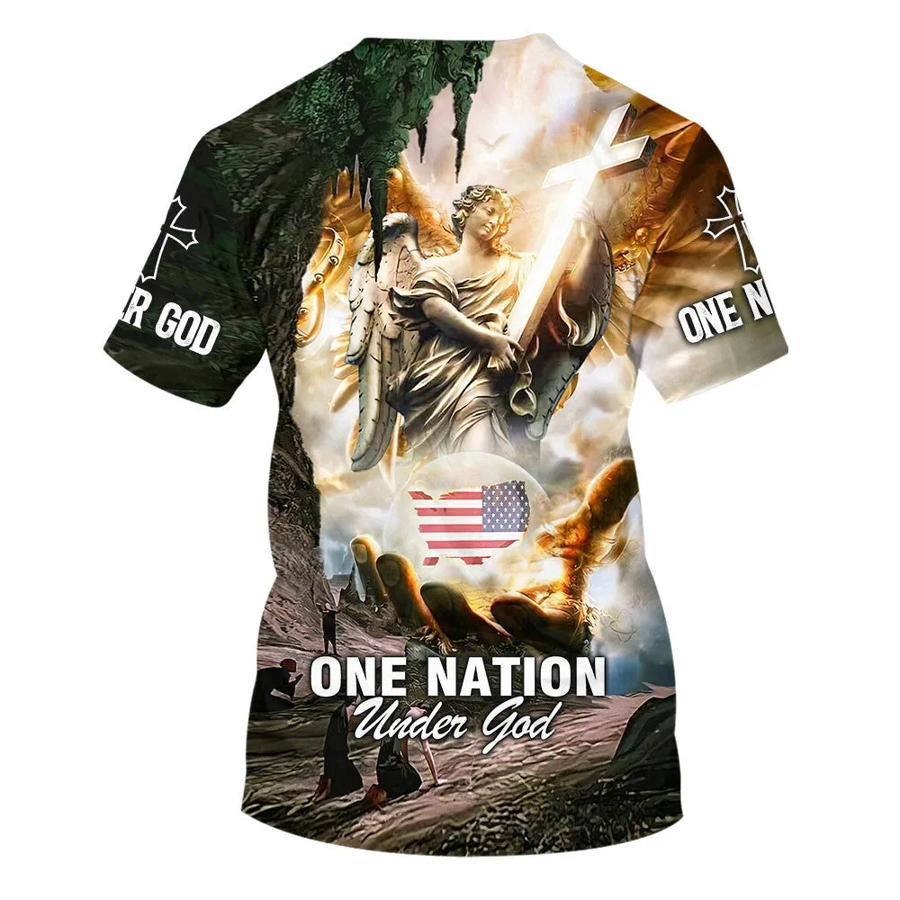 One Nation Under God Eagle 3d All Over Print Shirt - Christian 3d Shirts For Men Women