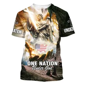 One Nation Under God Eagle 3d All Over Print Shirt - Christian 3d Shirts For Men Women