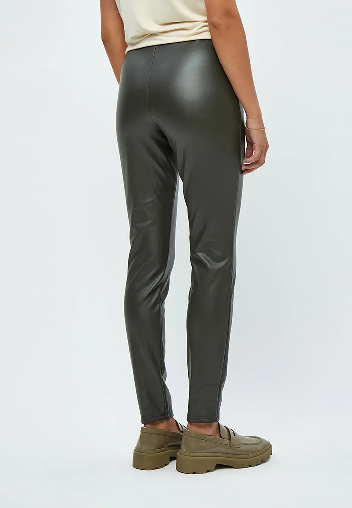 PCLinette PU Leggings - Beluga Green