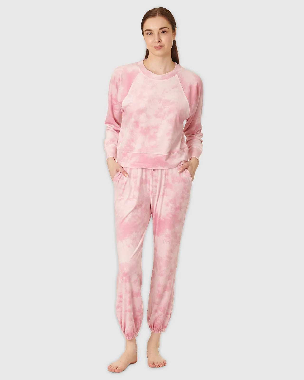 Pink Tie Dye Lush Velvet PJ Set