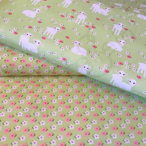 Remnant 16-inch - Cotton Jersey - Flowers - Green