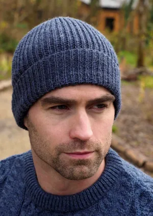 Ribbed Beanie Hat | Blue