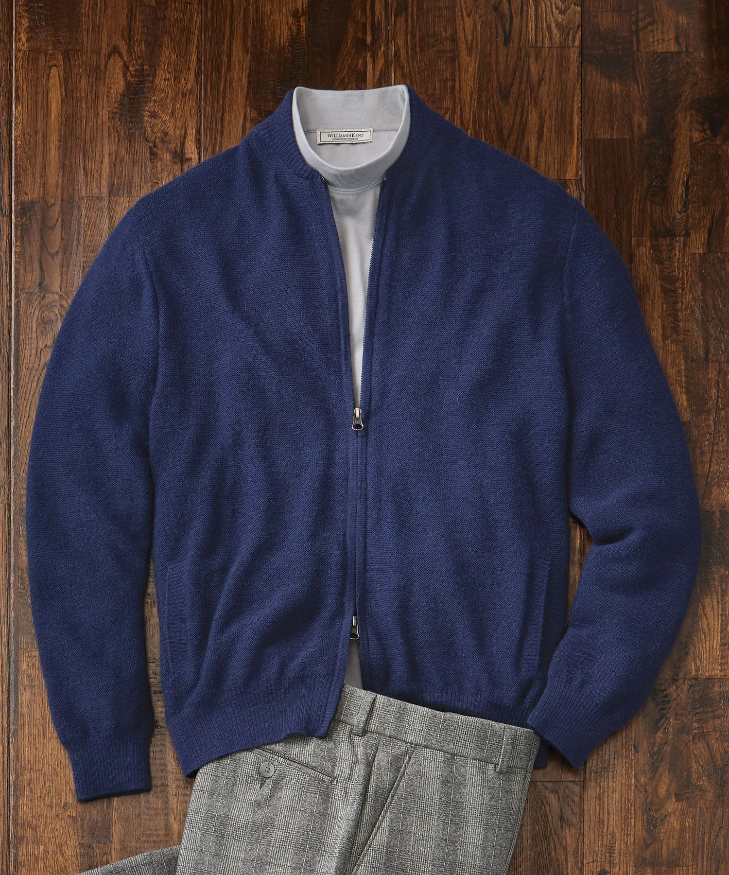 Royal Alpaca Links Stitch Zip Cardigan Bomber