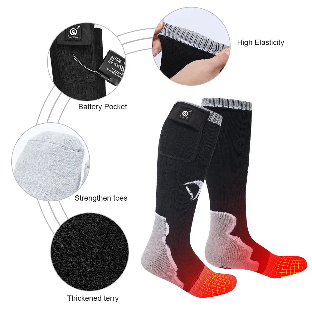 Savior Heat Socks with Rechargeable Battery Winter Outdoor Thermal Cotton Sock