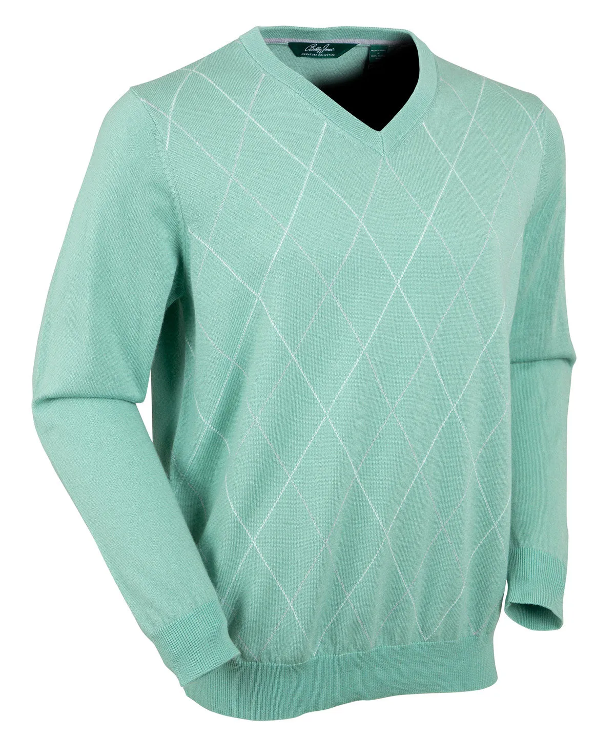 Signature Merino Argyle V-Neck Sweater