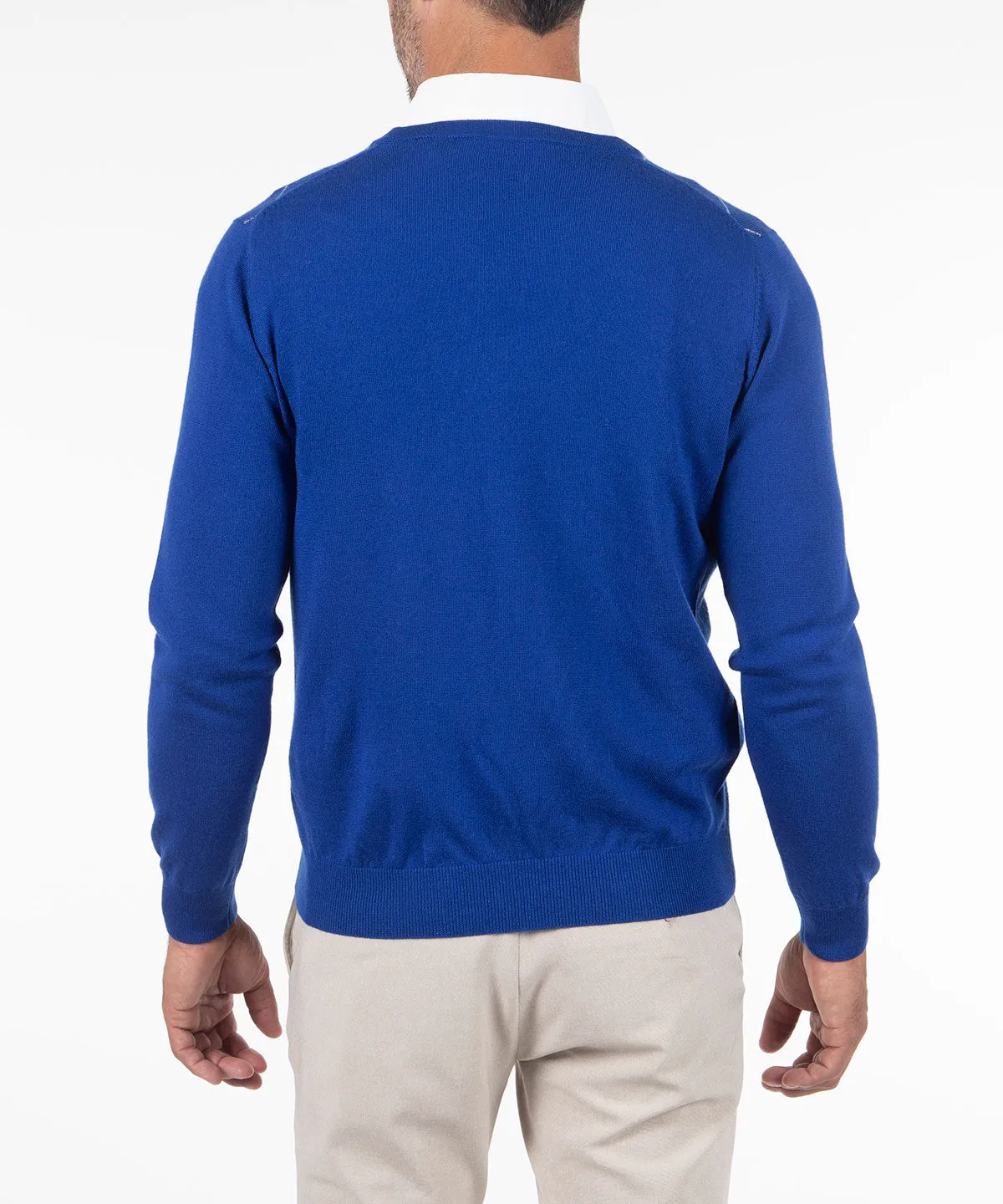 Signature Merino Argyle V-Neck Sweater