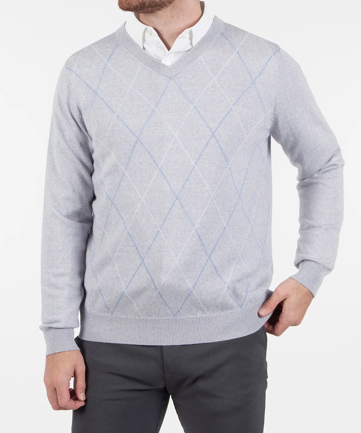 Signature Merino Argyle V-Neck Sweater