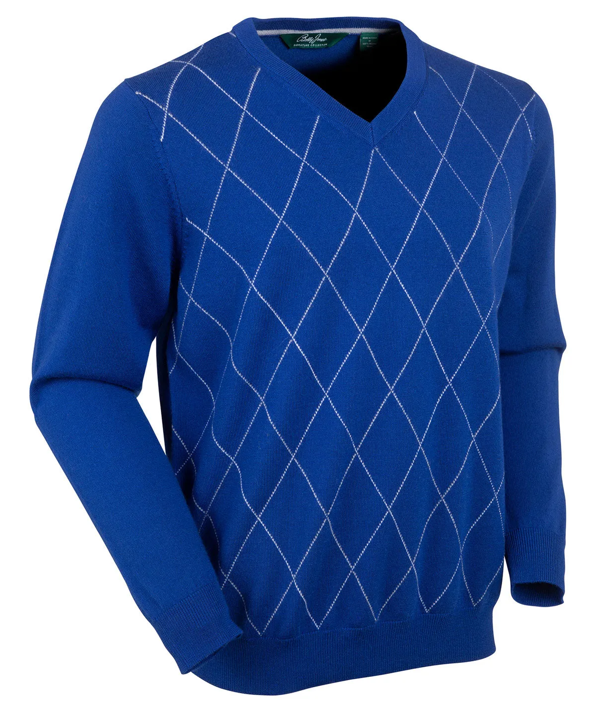 Signature Merino Argyle V-Neck Sweater