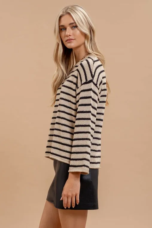 Stripe Drop Shoulder Sweater