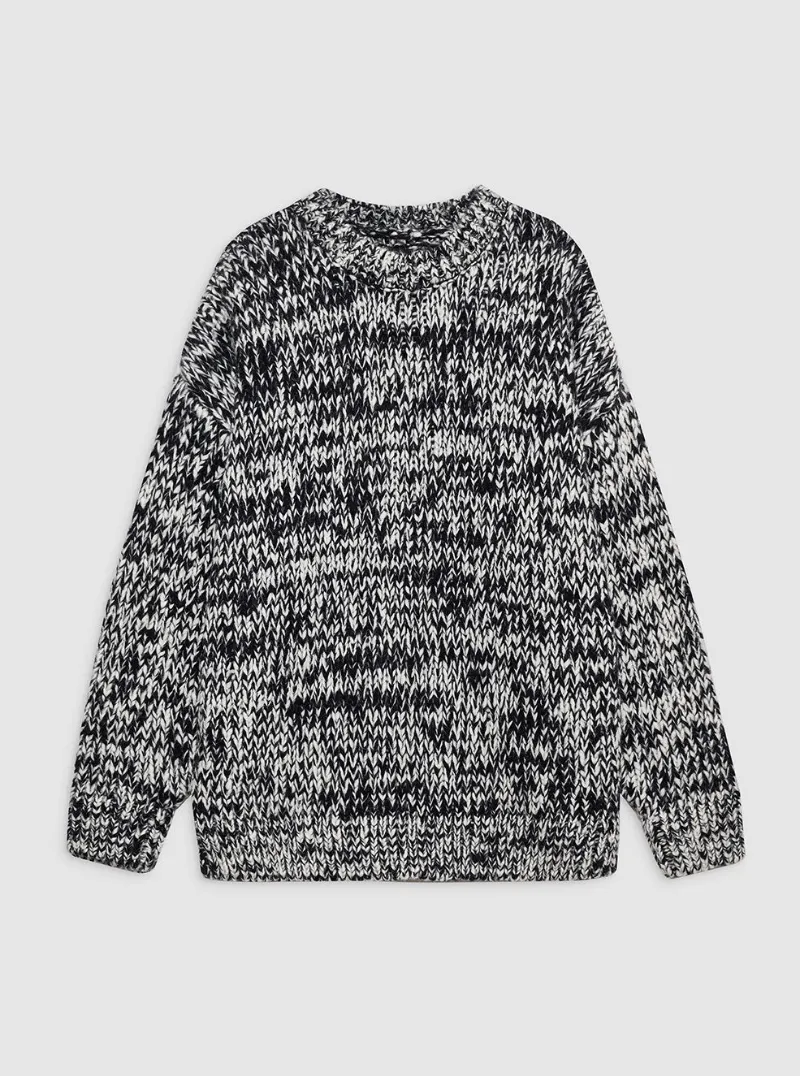 Sydney Crew Sweater in Black and White