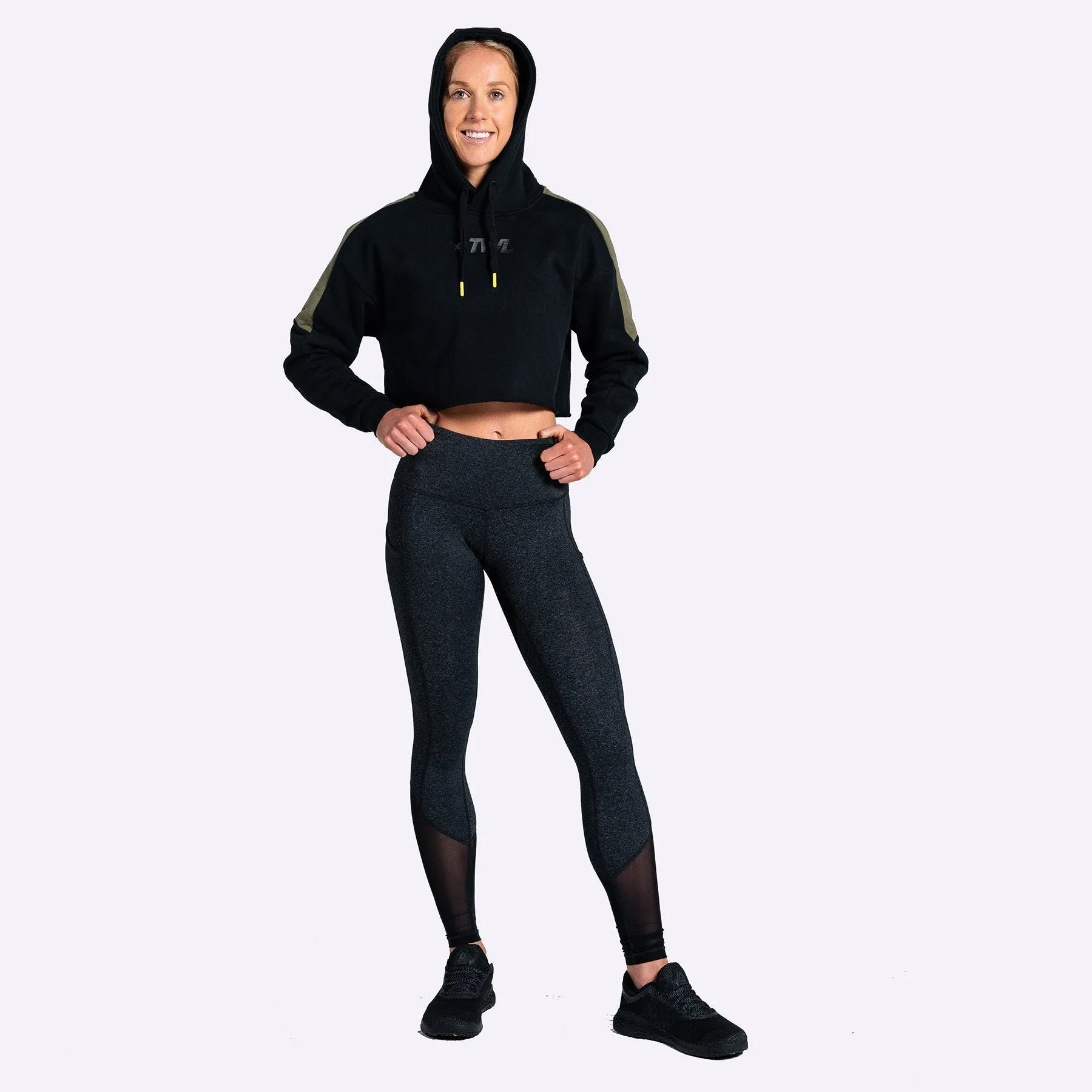 The WOD Life - Women's Wanderer Cropped Hoodie - BLACK/KHAKI