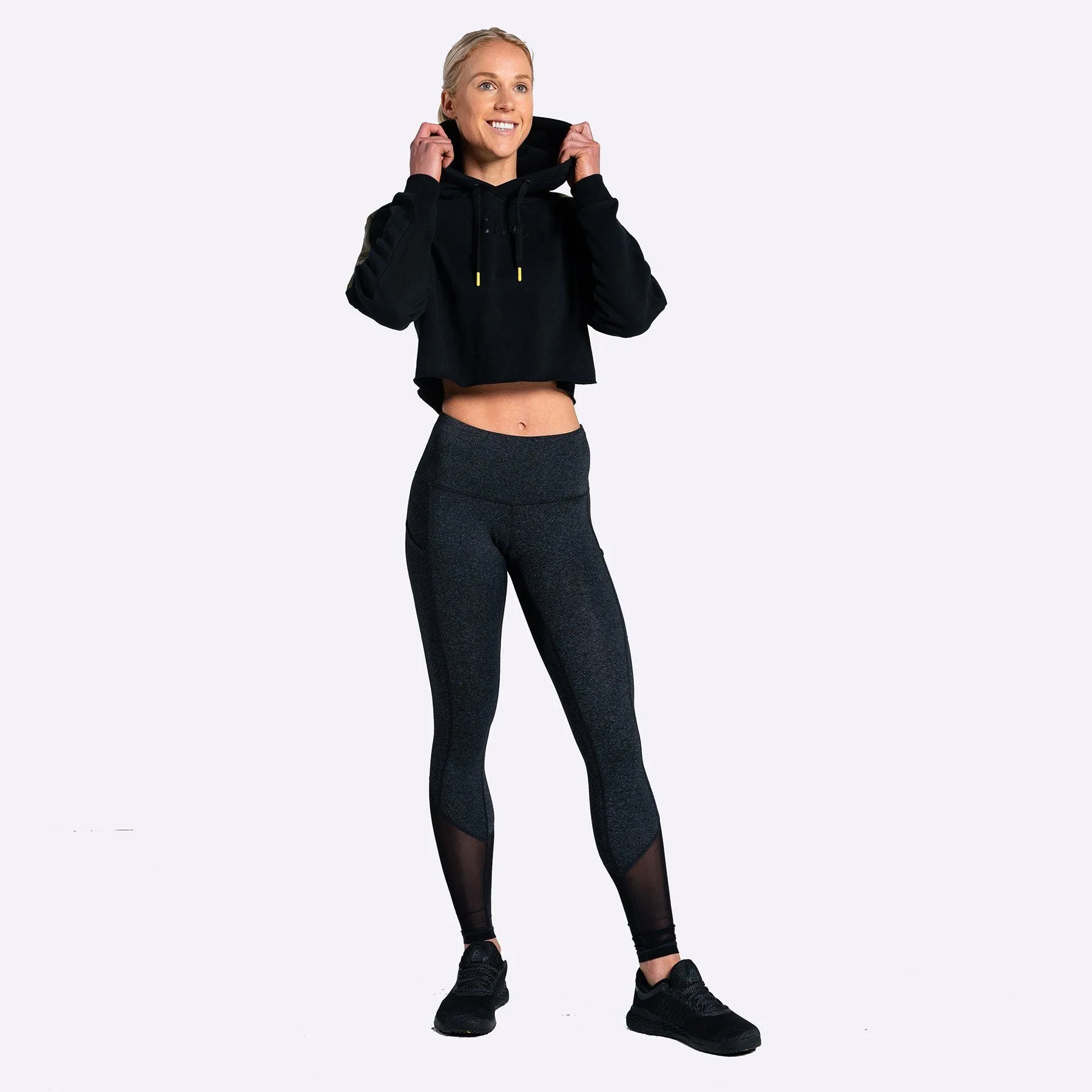 The WOD Life - Women's Wanderer Cropped Hoodie - BLACK/KHAKI