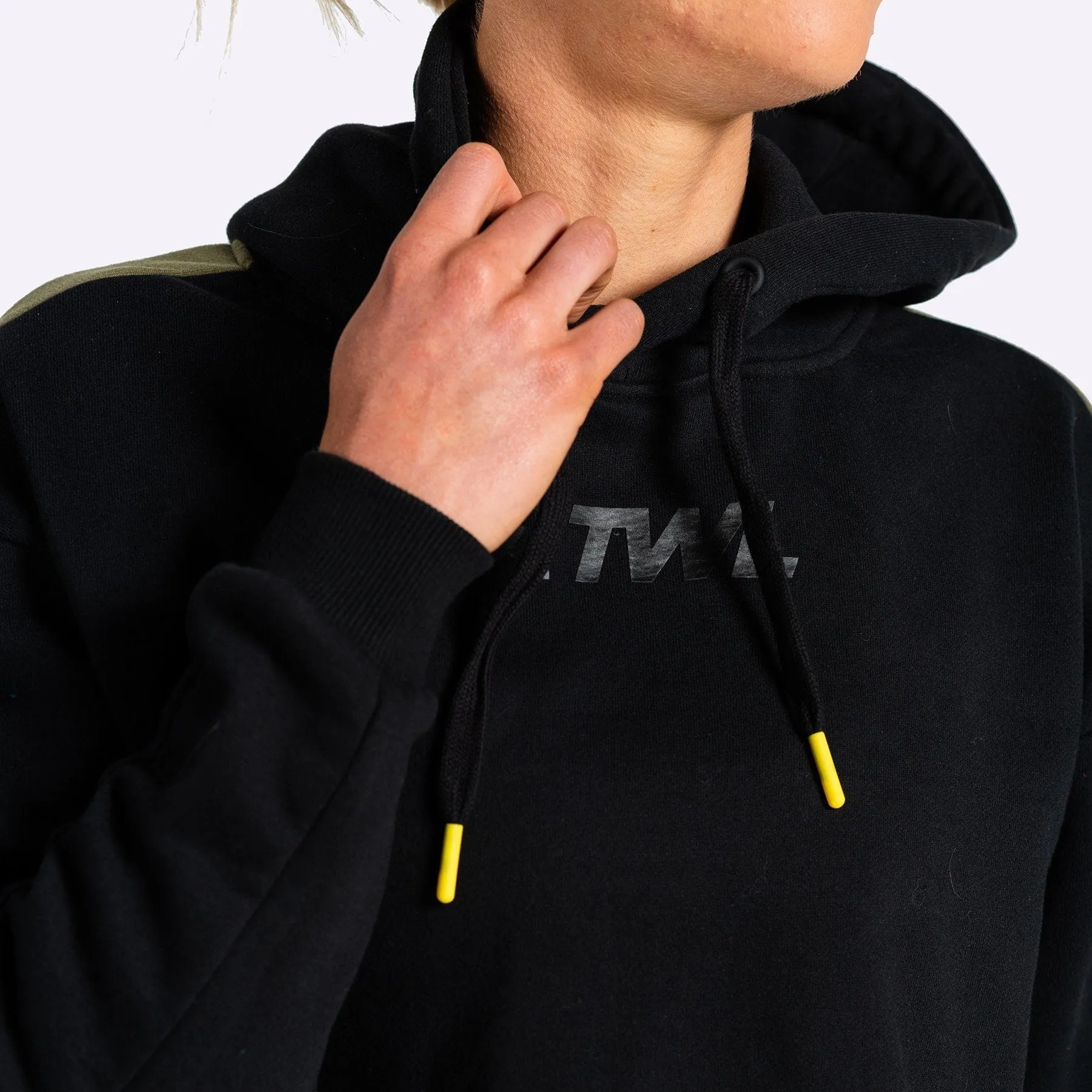 The WOD Life - Women's Wanderer Cropped Hoodie - BLACK/KHAKI