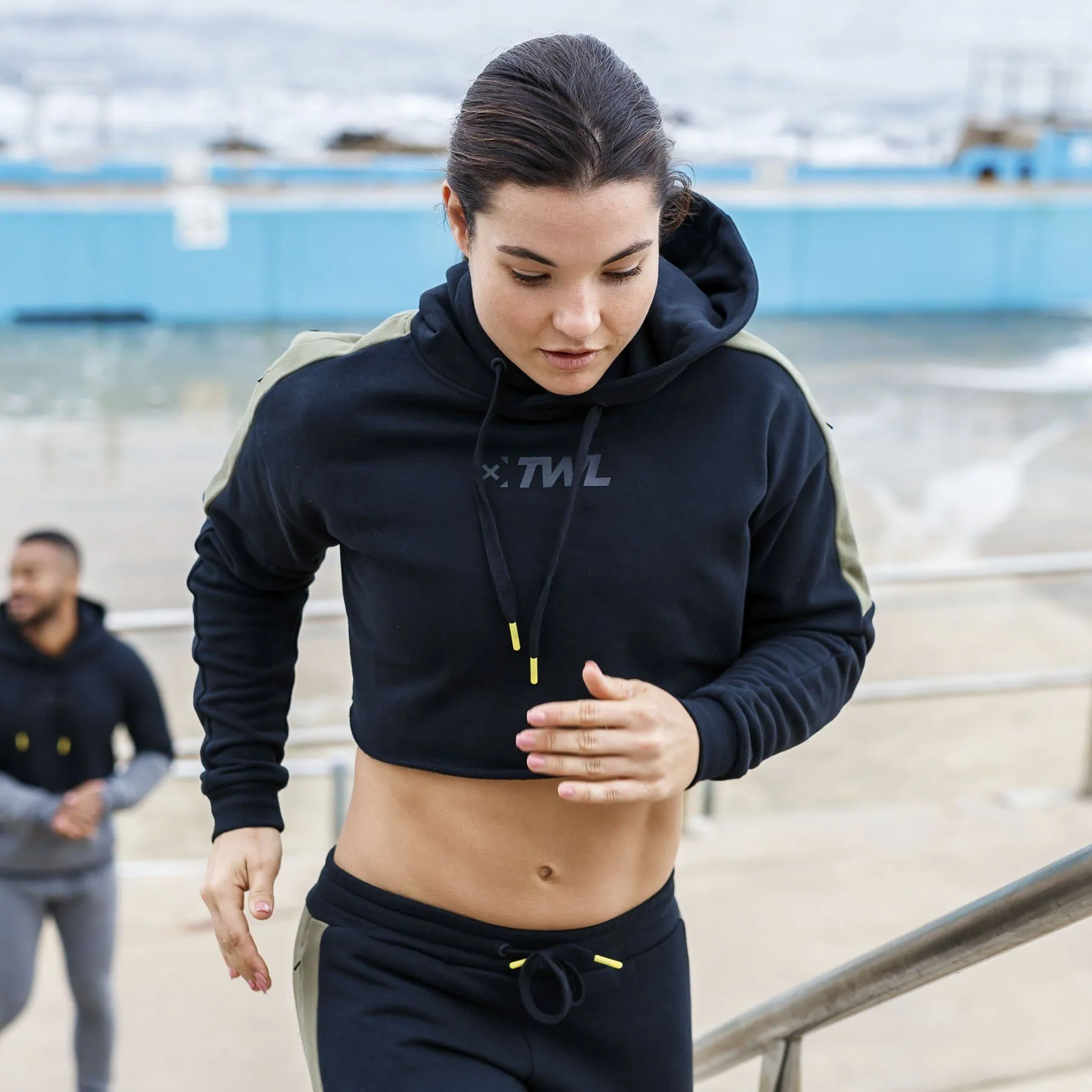 The WOD Life - Women's Wanderer Cropped Hoodie - BLACK/KHAKI