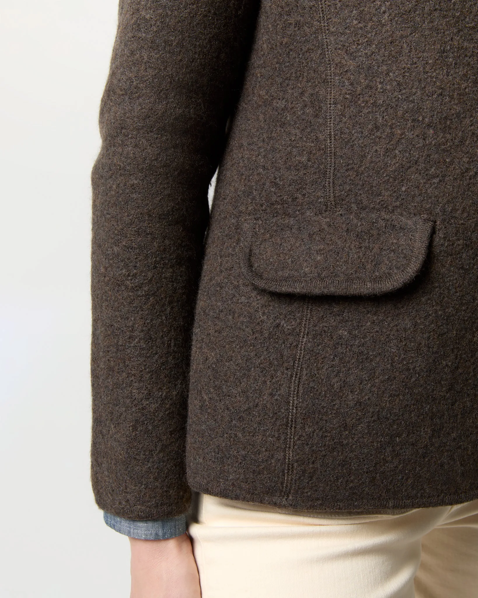 Tyrolean Jacket in Heather Brown Boiled Wool