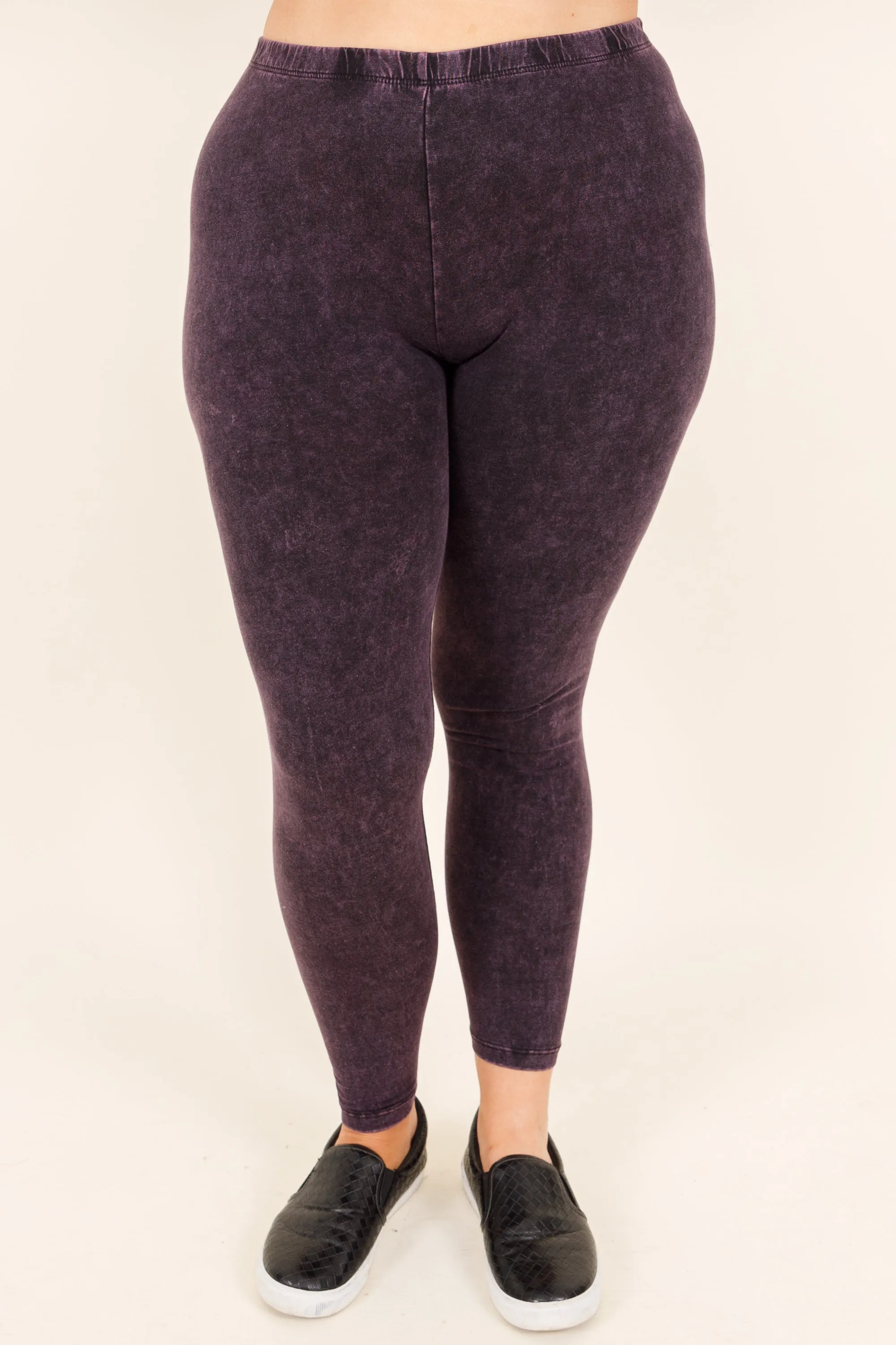 Well Worth It Mineral Wash Leggings, Blackberry